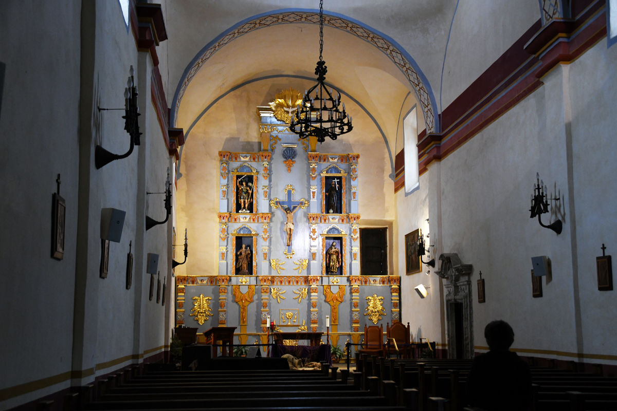 112 The interior and altar of the San Jose Mission Church in San Antonio.JPG